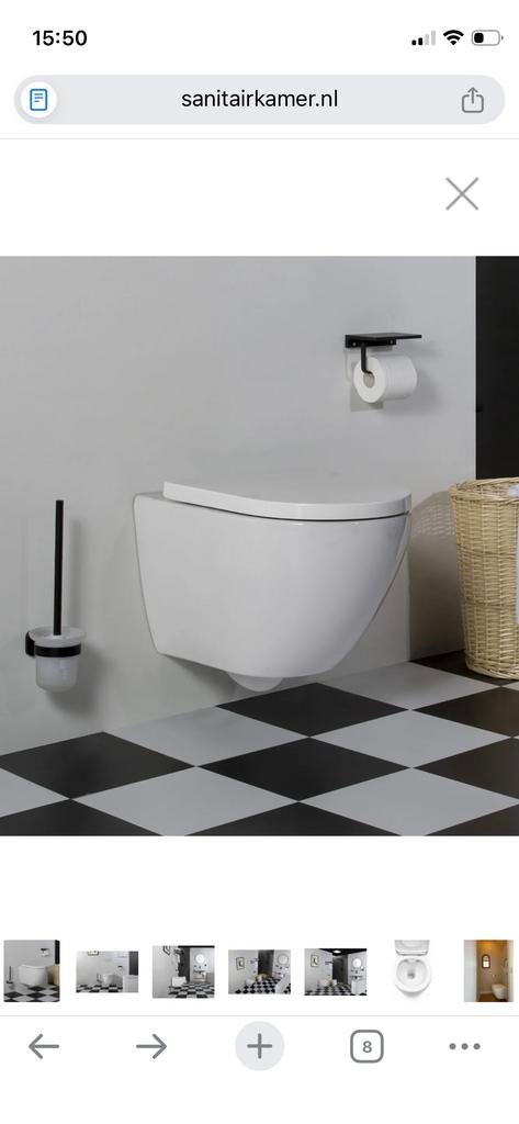 Saniclear Jama compact randloos toilet met softclose zitting, Ophalen, Gebruikt, Toilet