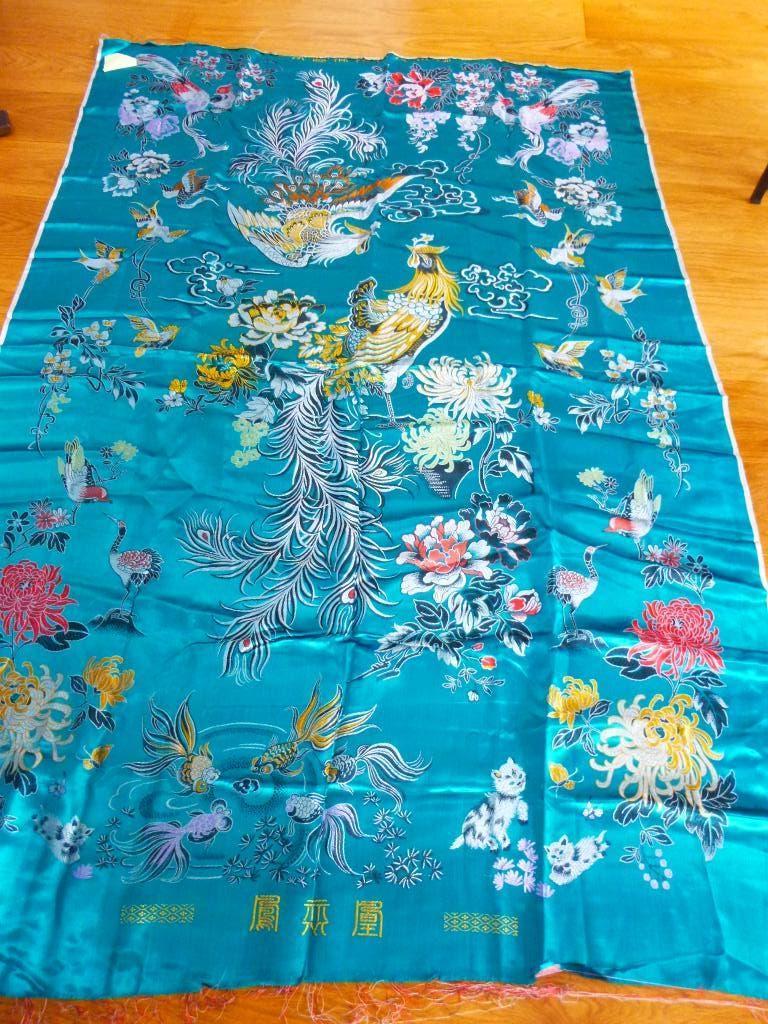 Chinees kleed in zware satijn stof geborduurd, nieuw 2x, Verzenden