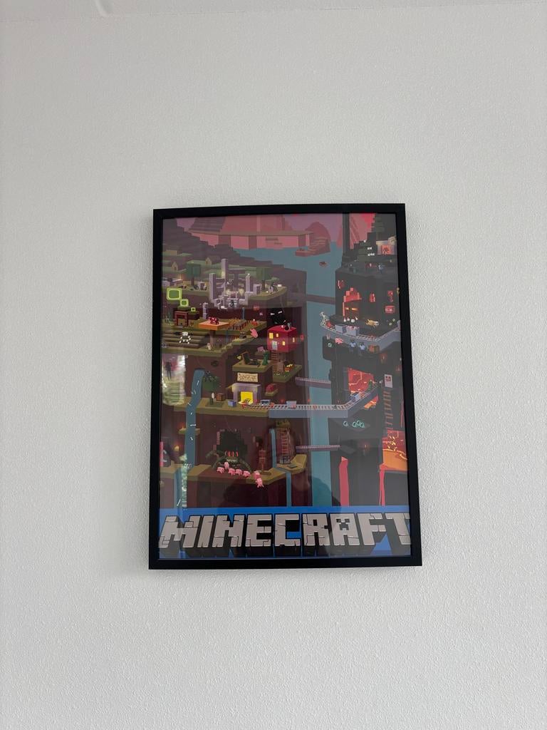 Gratis Minecraft schilderij, Huis en Inrichting, Ophalen, Minder dan 50 cm, Gebruikt, 50 tot 75 cm