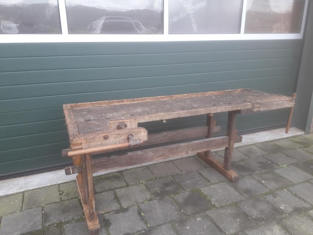 Oude timmermanswerkbank, Doe-het-zelf en Verbouw, Werkbanken, Ophalen, Gebruikt, Minder dan 70 cm, Bankschroef