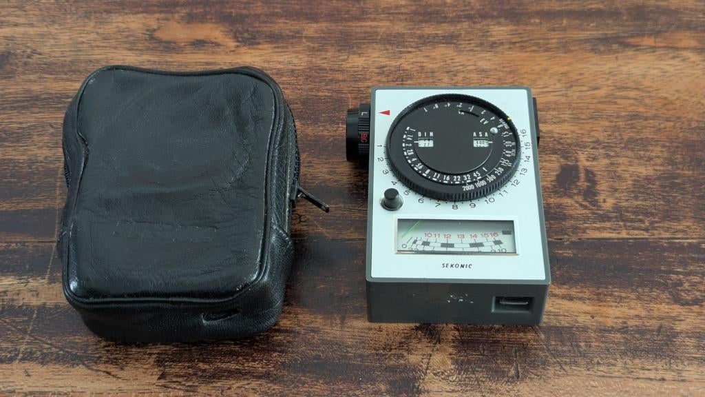 Sekonic L-206 View Meter lichtmeter met leren tasje, Ophalen, 1960 tot 1980, Overige typen
