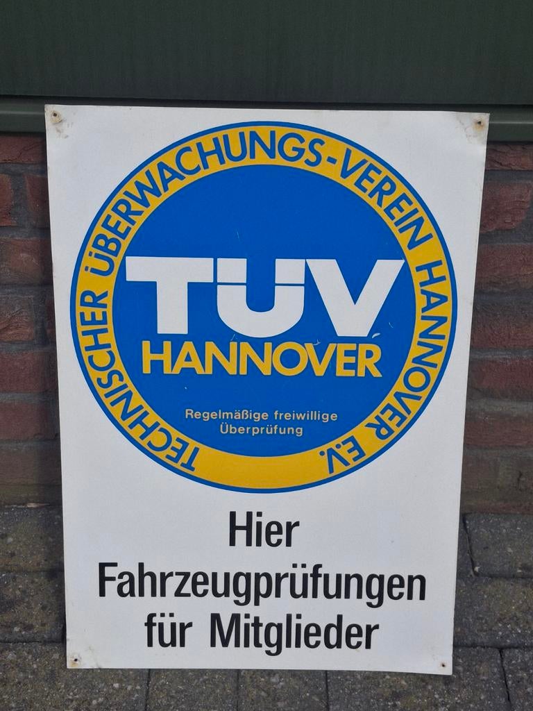 TUV Hannover voertuigenkeuring reclamebord, Ophalen of Verzenden, Zo goed als nieuw, Reclamebord