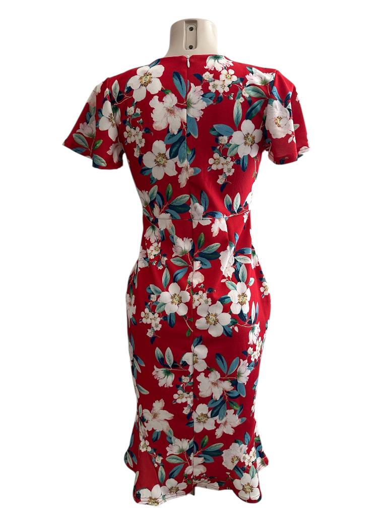 Topvintage jurk S, Kleding | Dames, Jurken, Ophalen of Verzenden, Zo goed als nieuw, Rood, Onder de knie
