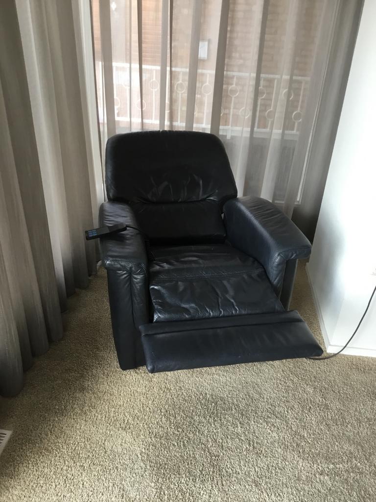 Leren verstelbare stoel, Ophalen, Gebruikt, Leer, 75 tot 100 cm