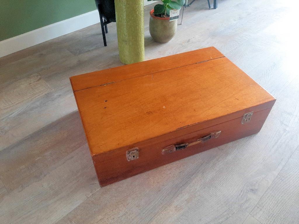 Teakhouten kist, Ophalen, Gebruikt, 50 tot 100 cm, Teakhout