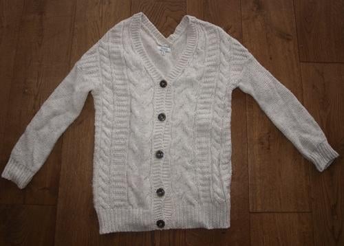 Cremekleurig Gebreide Kabelvest met Wol Bershka (S), Wit, Maat 36 (S), Gedragen, Bershka