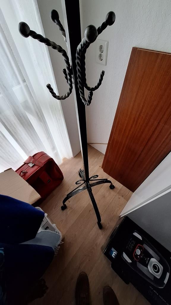Zware originele smeedijzeren kapstok jaren 60/70, Ophalen, Zo goed als nieuw, Metaal, Staande kapstok