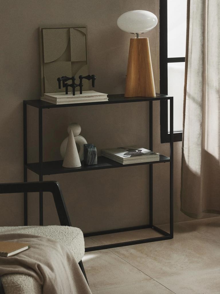 Black metal shelf, Ophalen, Zo goed als nieuw, Minder dan 150 cm, Minder dan 100 cm