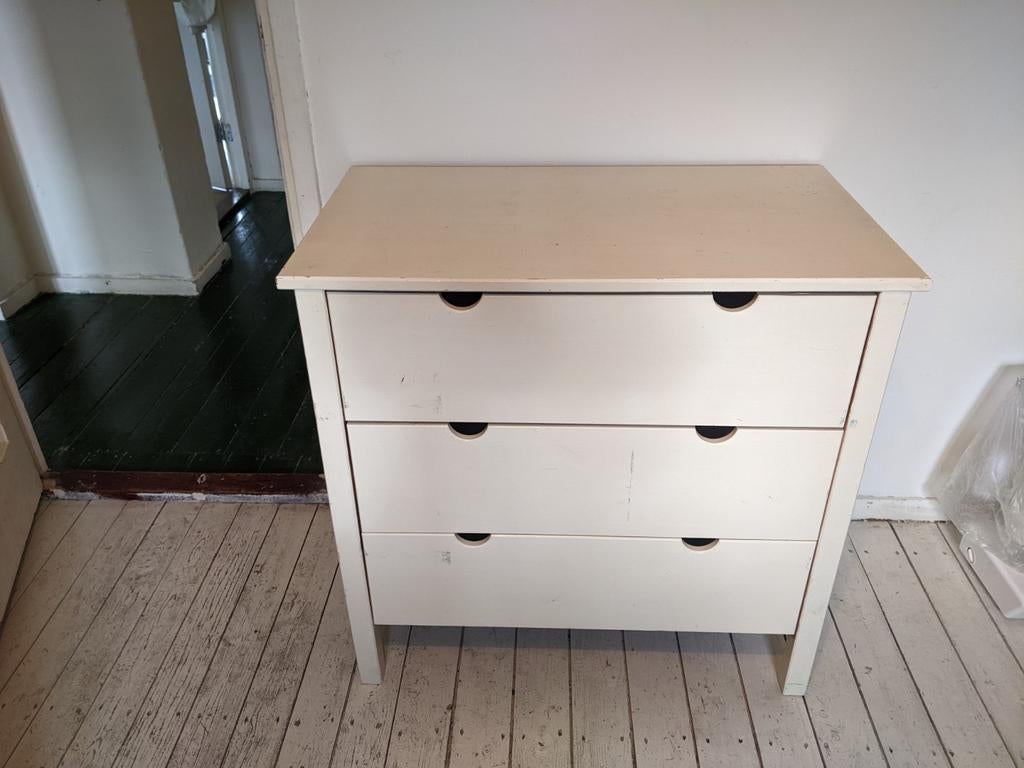 Hout ladekasten, Huis en Inrichting, Kasten | Ladekasten, Ophalen, Gebruikt, 50 tot 100 cm, 3 of 4 laden