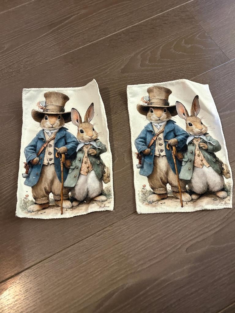 2 stuks Beatrix Potter Vintage vaatdokjes 20 x 30 cm, Ophalen of Verzenden, Nieuw, Overige kleuren, Overige typen