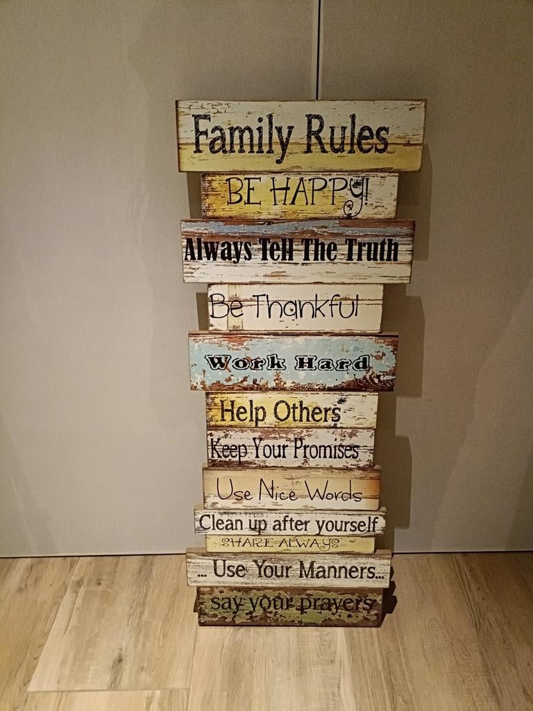 Spreuken bord voor in huis, Huis en Inrichting, Woonaccessoires | Tekstborden en Spreuken, Ophalen of Verzenden, Zo goed als nieuw