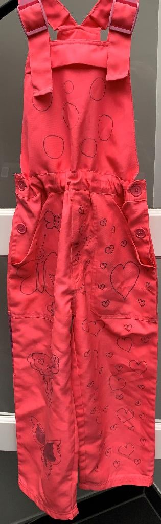 Carnaval tuinbroek roze, Kinderen en Baby's, Carnavalskleding en Verkleedspullen, Ophalen of Verzenden, Gebruikt, 122 t/m 128