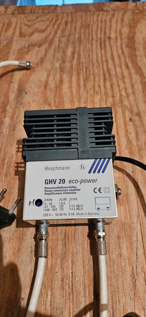 Hirschmann GHV 20 eco-power versterker, Ophalen of Verzenden, Gebruikt, Stereo, Minder dan 60 watt