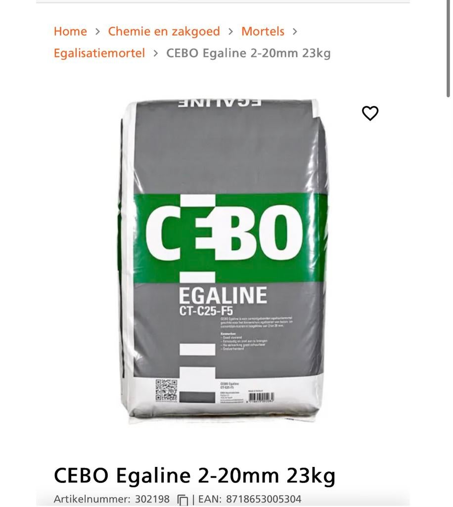 Egaline mortel 2-20 mm, Ophalen, Nieuw