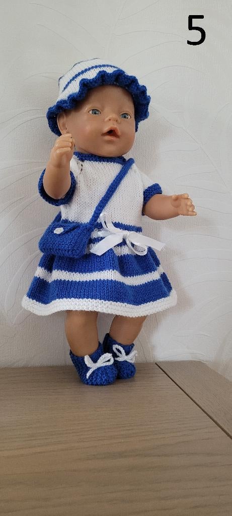 Zelf gebreide kleertjes voor Baby pop 42 cm NIEUW, Kinderen en Baby's, Ophalen of Verzenden, Nieuw, Babypop