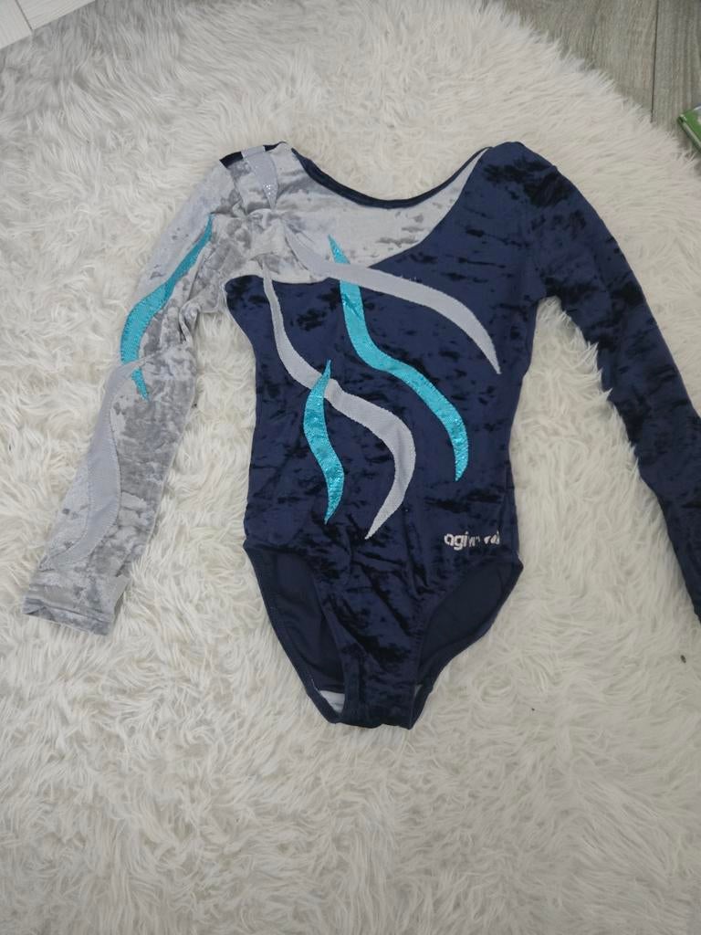 Turnpakje Agiva - Blauw - Maat  8, Blauw, Ophalen of Verzenden, Fitness of Aerobics, Maat 34 (XS) of kleiner