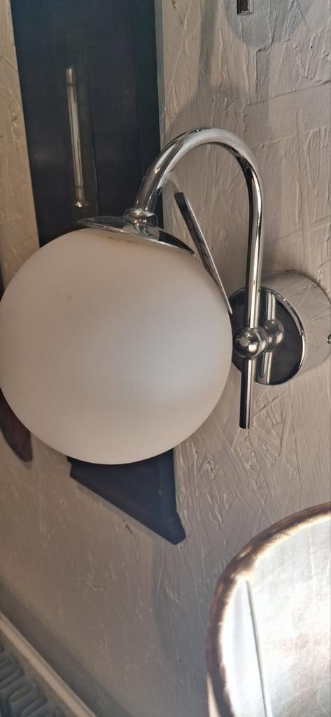 Vintage Wandlampjes Mat Melkglas - Set van 2, Ophalen, Gebruikt, Glas, Onbekend