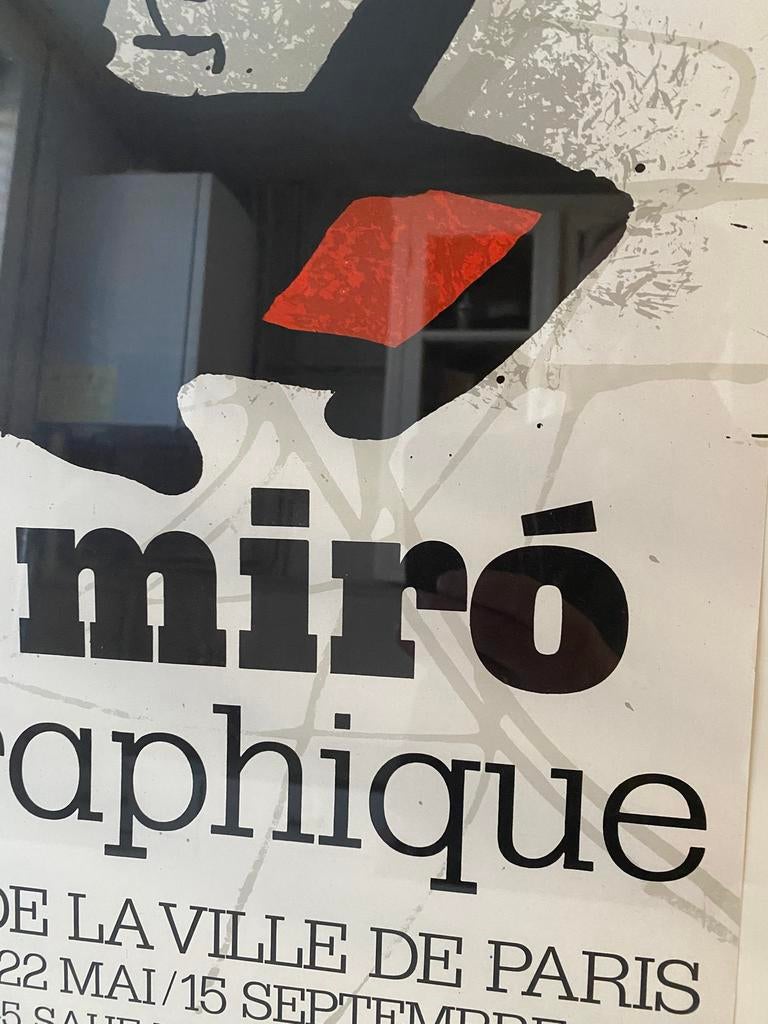 Miro tentoonstellings affiche Parijs 1974 in lijst, Huis en Inrichting, Gebruikt, Onbekend, Ophalen of Verzenden, Print