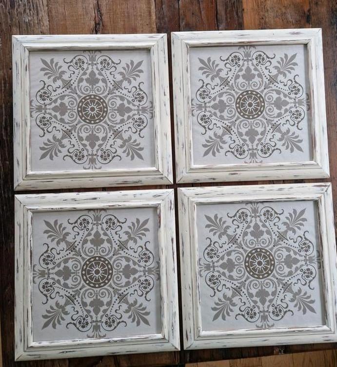 4 Massief Houten Fotolijsten - 30x30 cm, Minder dan 50 cm, Gebruikt, Ophalen of Verzenden, Minder dan 50 cm