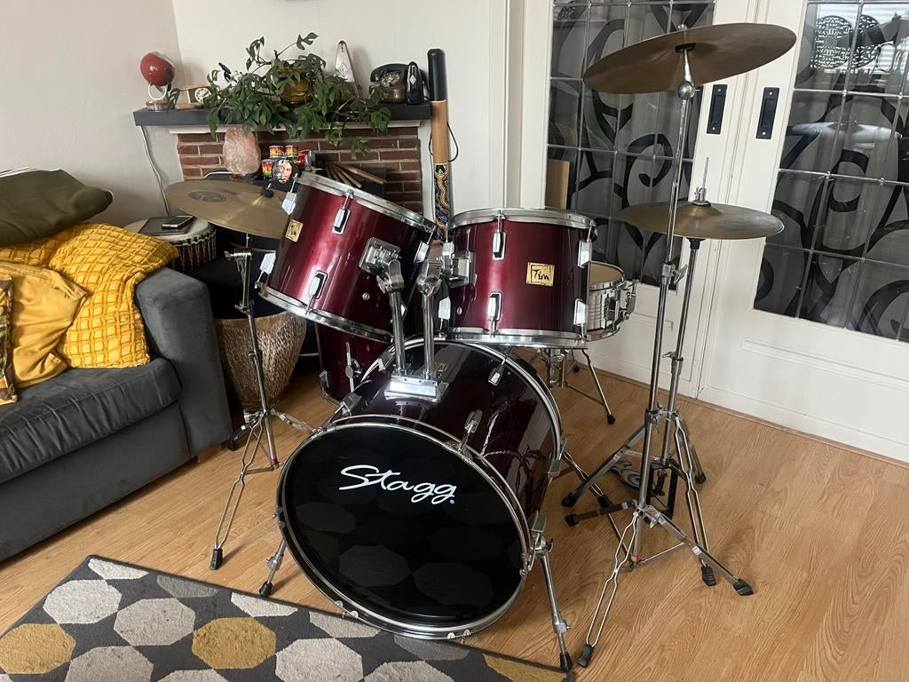 Compleet Stagg drumstel incl. Pro bekkenset, Ophalen of Verzenden, Zo goed als nieuw, Drums of Percussie