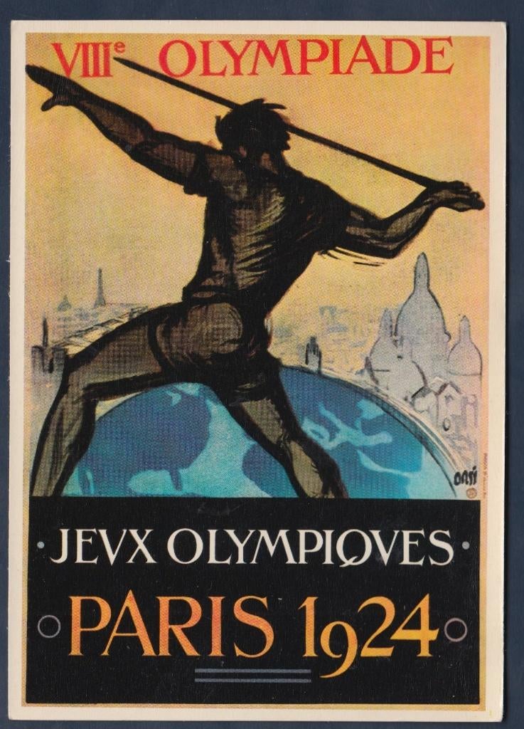 Olympische Spelen 1924 Parijs Frankrijk Antik Prints, Ophalen of Verzenden, 1920 tot 1940, Ongelopen, Overige thema's