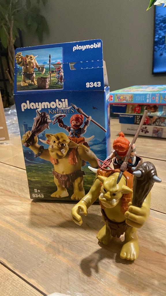 Playmobil Knights Troll met Dwerg 9343, Kinderen en Baby's, Speelgoed | Playmobil, Ophalen of Verzenden, Zo goed als nieuw, Complete set