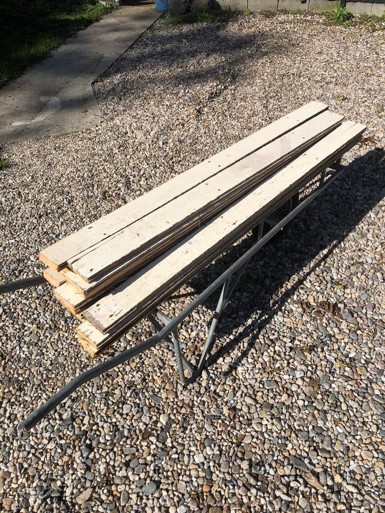 Planken, partij, hout , sloophout, Doe-het-zelf en Verbouw, Hout en Planken, Minder dan 25 mm, Ophalen of Verzenden, Zo goed als nieuw