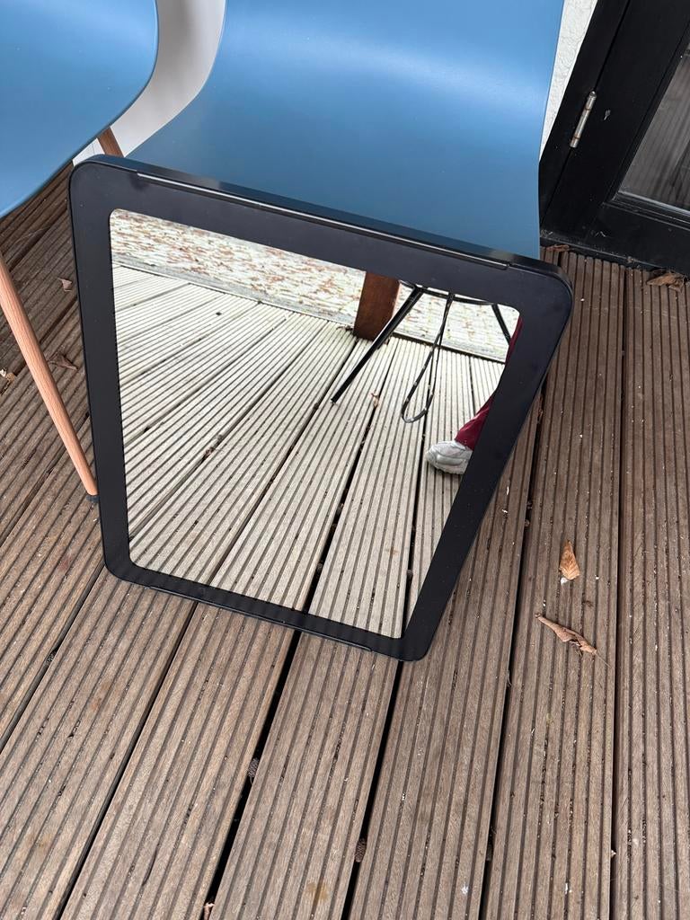 Zwart stalen Spiegel ikea hang stoer industrieel, Ophalen, Minder dan 50 cm, Zo goed als nieuw, Minder dan 100 cm
