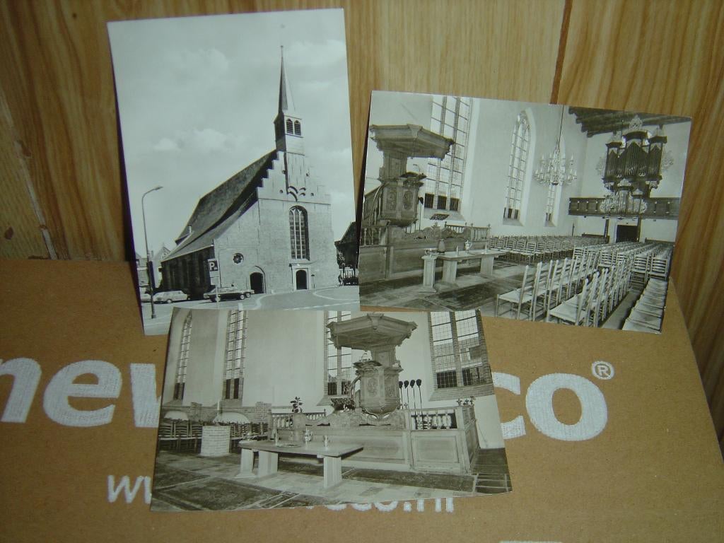 8) Zwart-wit ansichtkaart Dokkum, Verzenden, 1960 tot 1980, Ongelopen, Friesland