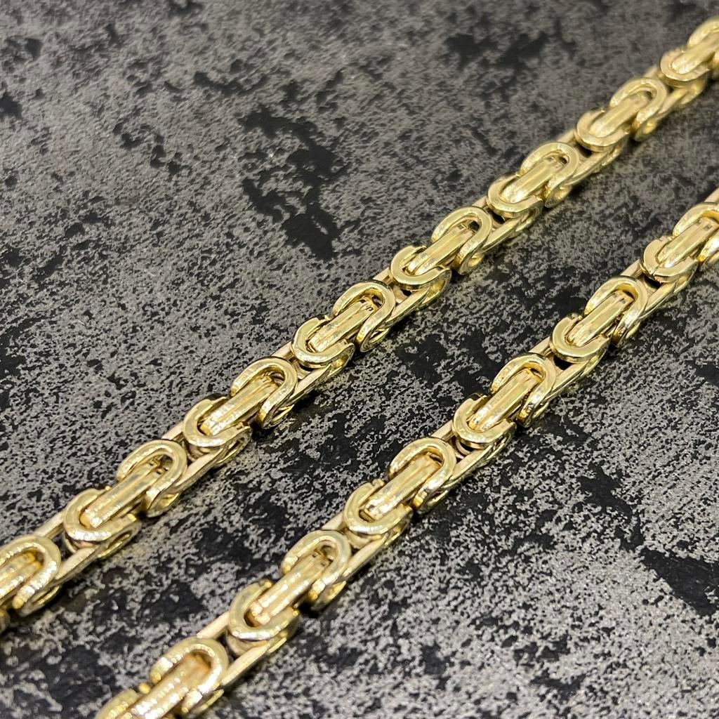 14k gouden koningsketting, Sieraden, Tassen en Uiterlijk, Kettingen, Ophalen of Verzenden, Nieuw, Goud, Goud