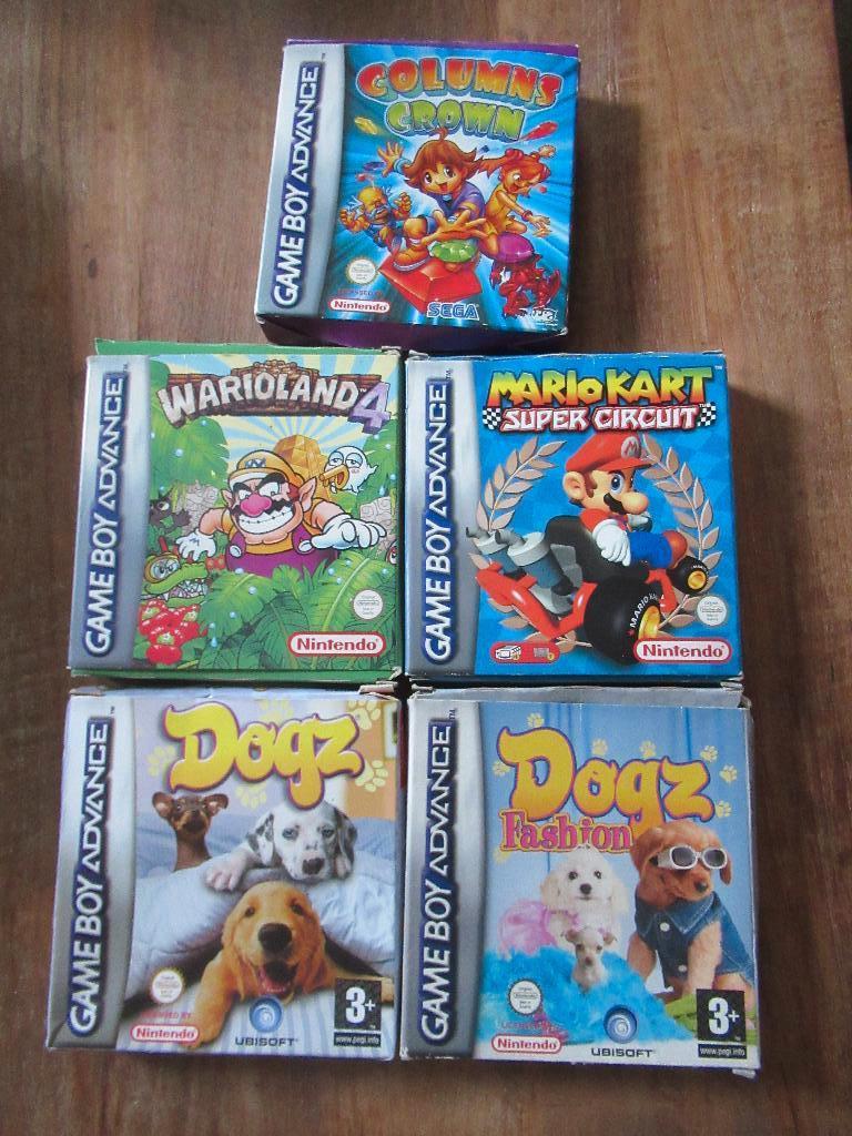 5 Nintendo GAMEBOY ADVANCE SPELLEN, oa Mario Kart, Warioland, Spelcomputers en Games, Games | Nintendo Game Boy, 1 speler, Racen en Vliegen