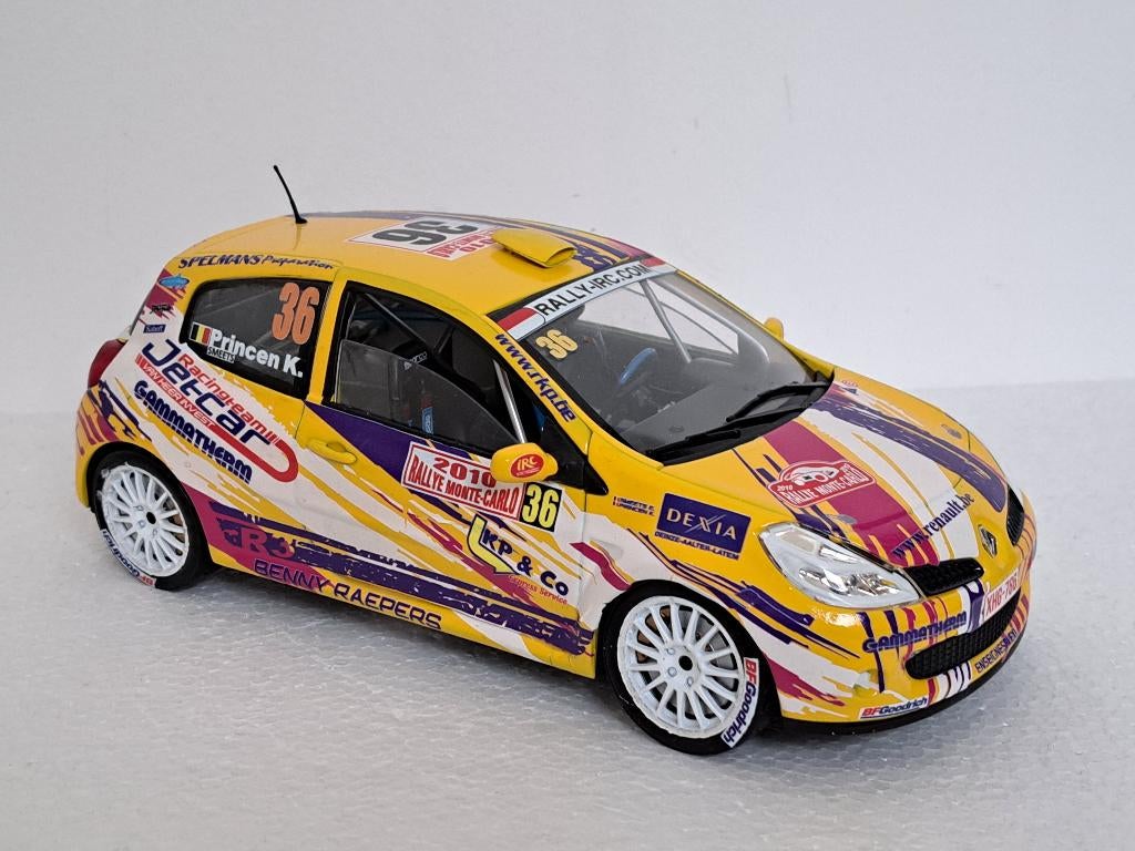 Renault Clio R3 Rally Monte Carlo 2010 K Princen 1/18 Uniek, Ophalen of Verzenden, Zo goed als nieuw, Auto, Solido