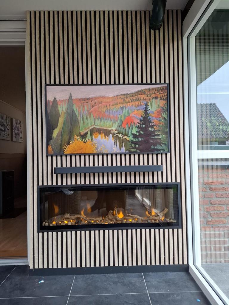 Cinewall haard met tv erboven sfeerhaard, Dimplex, Nieuw, Ophalen of Verzenden, Info@kachel.nl