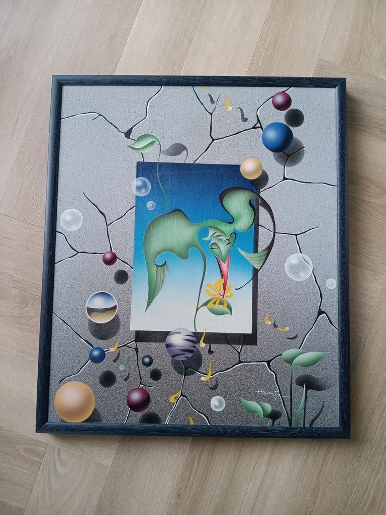 Twee Vintage,retrolook Schilderijen by" Haventy "Airbrush, Ophalen of Verzenden