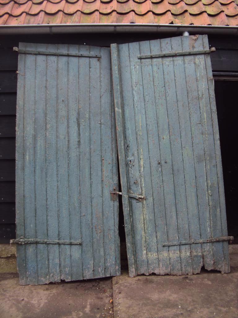 Oude houten staldeuren, Doe-het-zelf en Verbouw, Deuren en Horren, Gebruikt, Overige typen, 215 cm of meer, 100 tot 120 cm, Hout