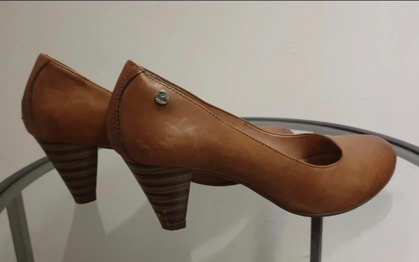 Cognac leren pumps maat 39, Pumps, Bruin, Ophalen of Verzenden, No Stress