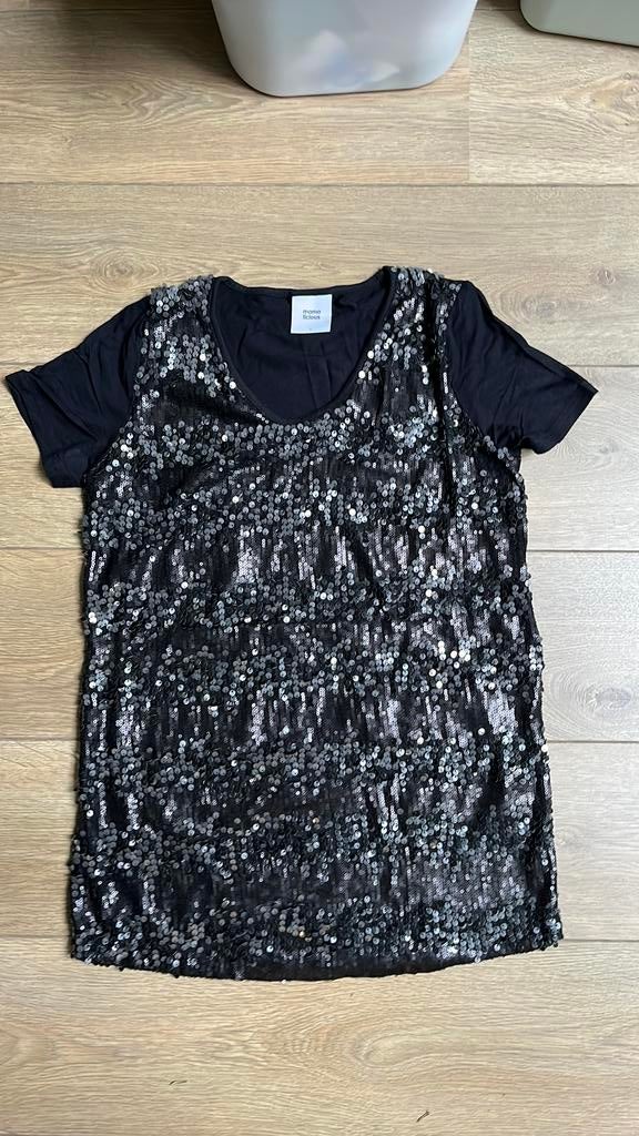 Mamalicious Zwart S Pailletten Zwangerschap Shirt, Zwart, Ophalen of Verzenden, Zo goed als nieuw, Korte mouw
