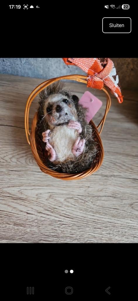Lief naaldvilt egeltje van wol, Ophalen of Verzenden, Nieuw