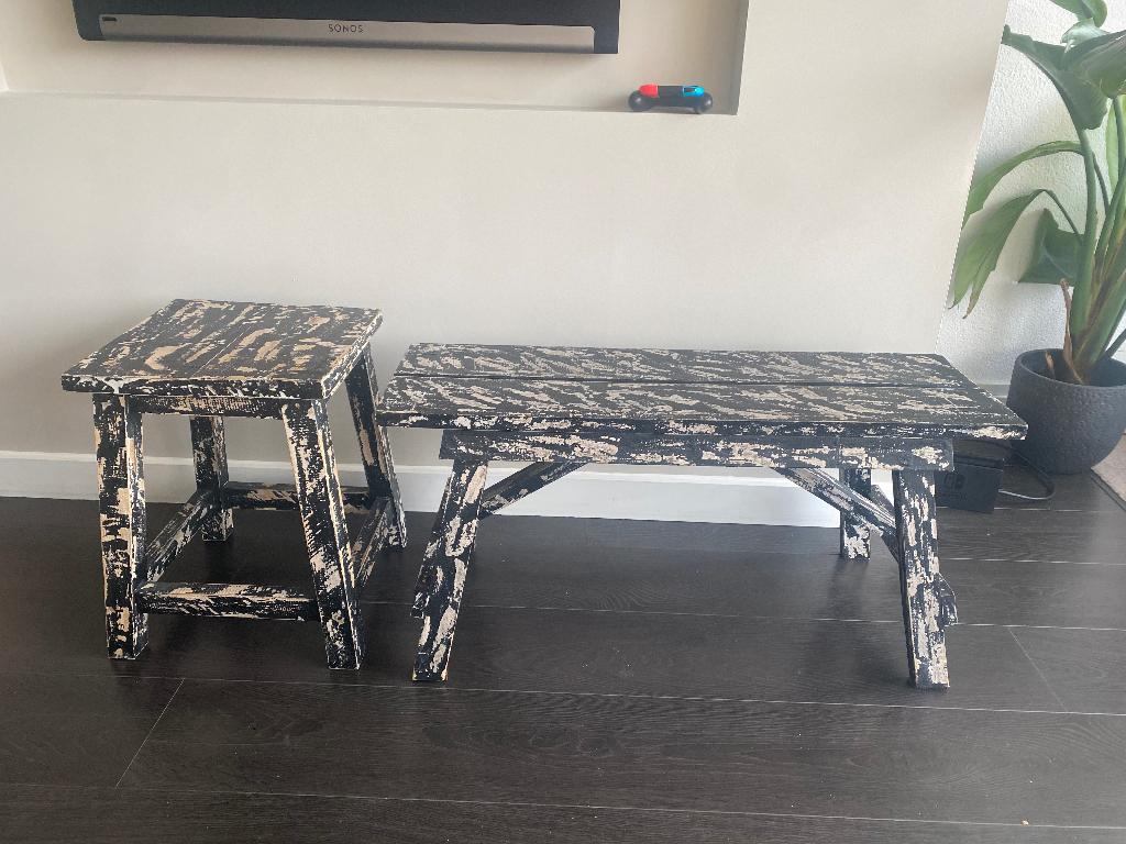 Bankje/krukje, Huis en Inrichting, Ophalen, Gebruikt, Twee, Zwart