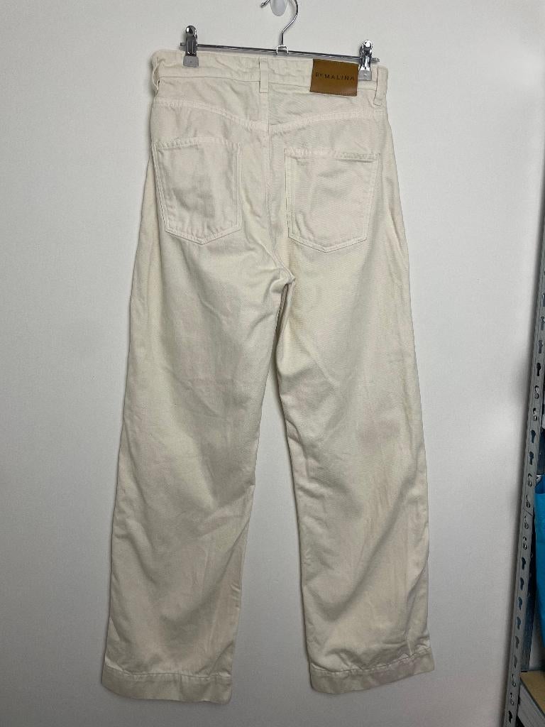 By Malina mid Rise off-white jeans wide leg maat 26 32, By Malina, Wit, Malina, Ophalen of Verzenden