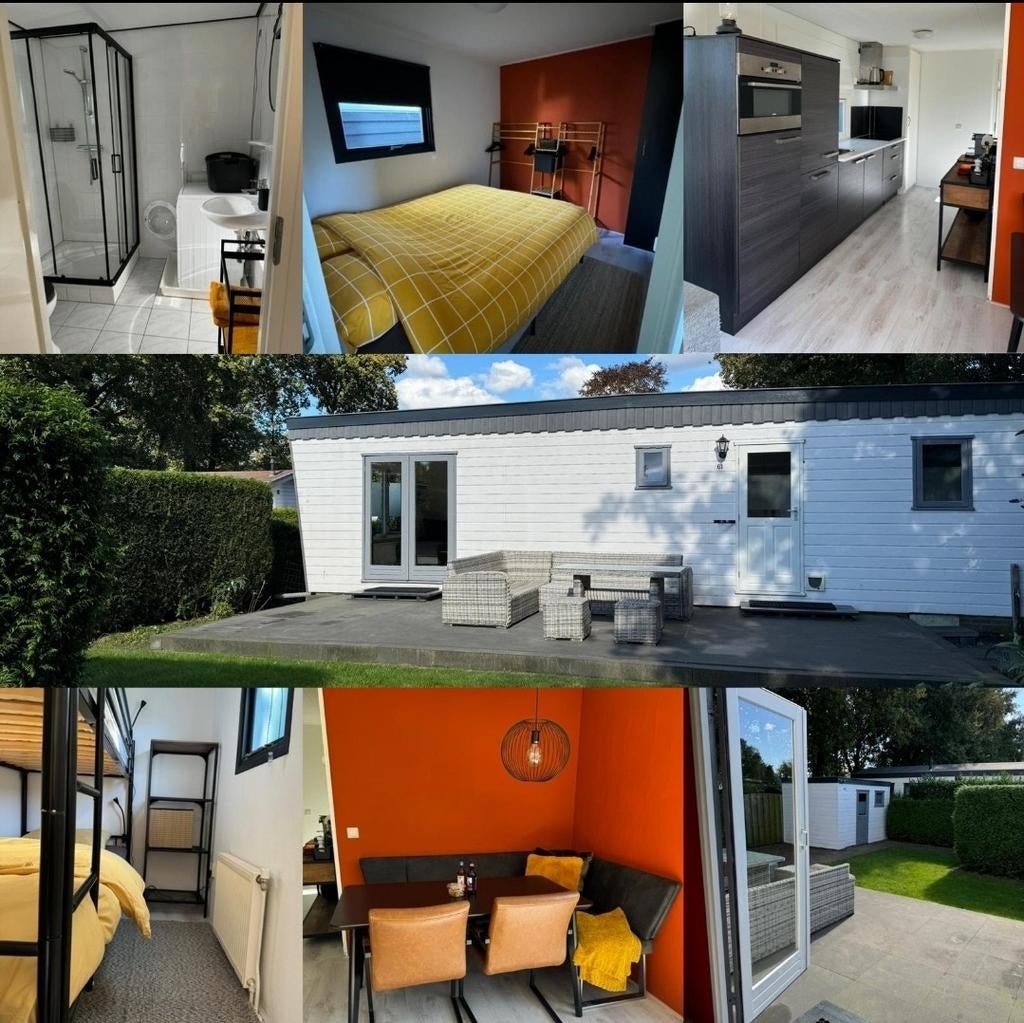 Chalet/ vakantiehuisje te huur op de Veluwe in Putten, In bos, 2 slaapkamers, Recreatiepark, Gelderland en Veluwe