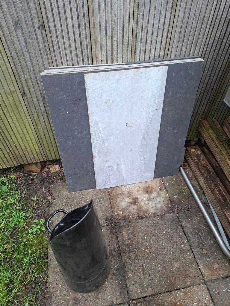 Kolenkit en tegels als ondervloer voor houtkachel, Ophalen, Gebruikt, Hout