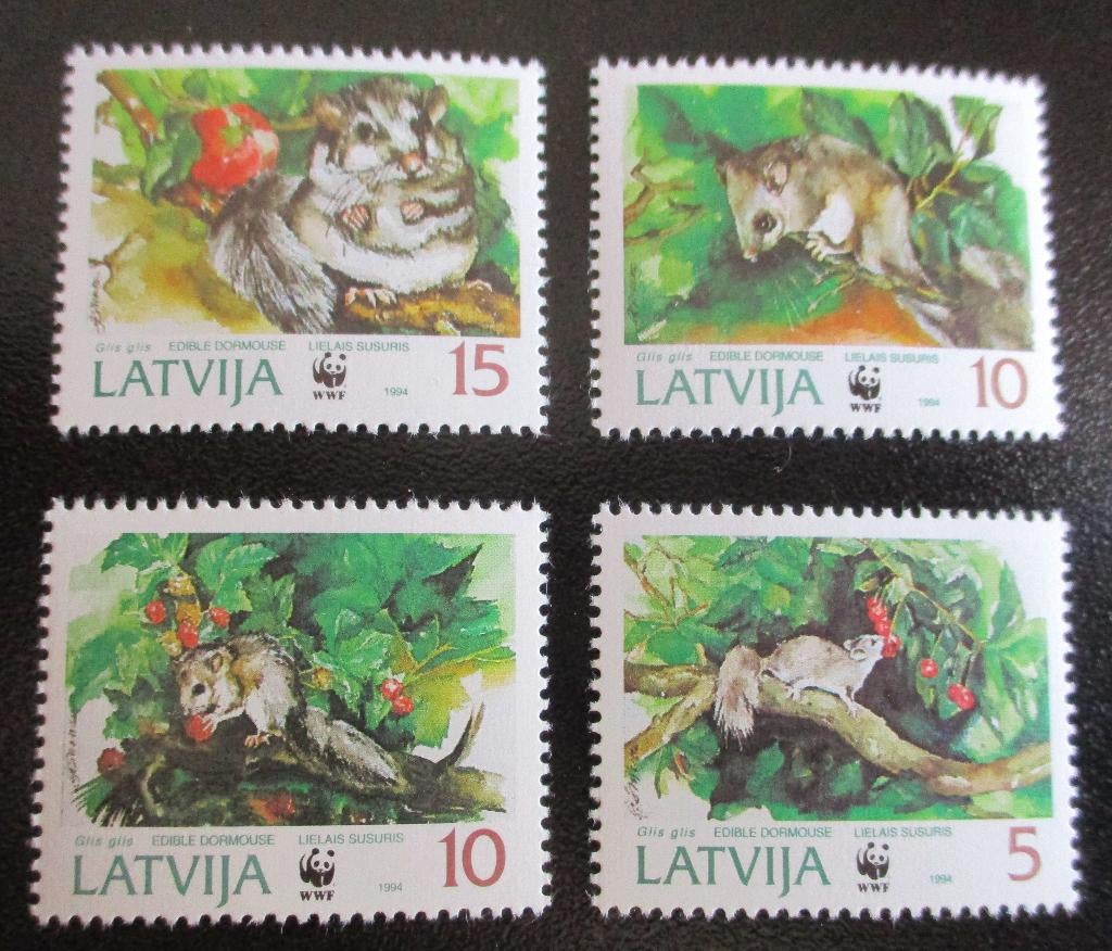 Letland, WWF serie Zevenslaper, Verzenden, Postfris, Dier of Natuur