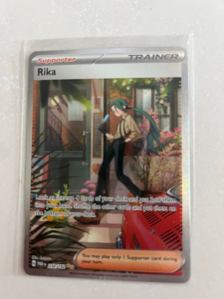 Pokémon kaart Rika Supporter Trainer 258/182, Ophalen of Verzenden, Zo goed als nieuw, Losse kaart, Foil