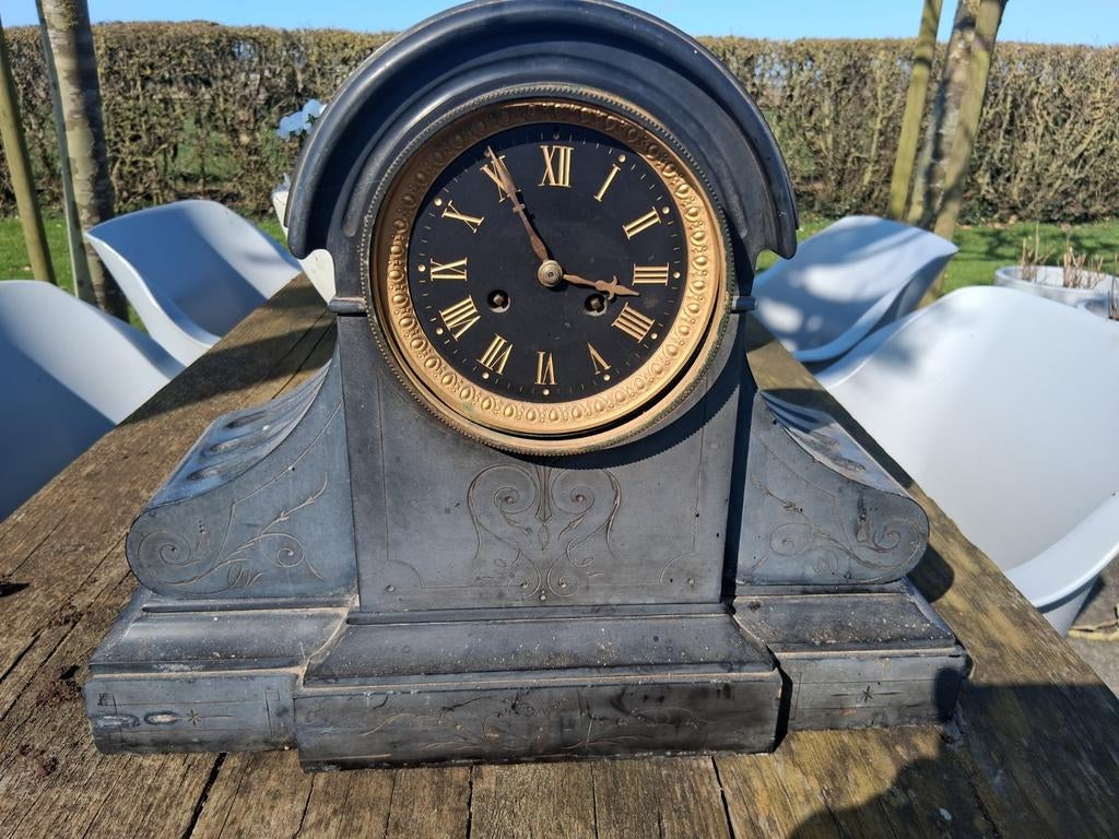 Marmeren Schoorsteenmantel klok John Bennett, Antiek en Kunst, Antiek | Klokken, Ophalen