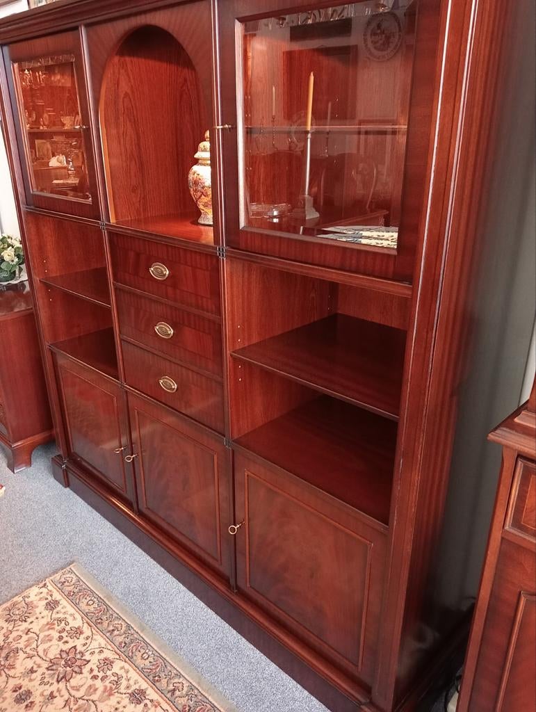 Heldense Vitrine van Mahonie Nieuw, Regency Engels, Heldense Exclusief, 100 tot 150 cm, 100 tot 150 cm, Nieuw
