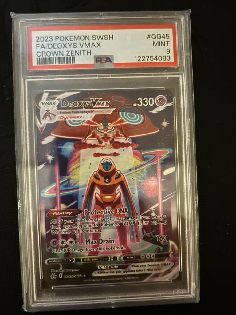 Deoxys VMAX CRZ GG45 PSA9, Ophalen of Verzenden, Nieuw, Losse kaart, Foil
