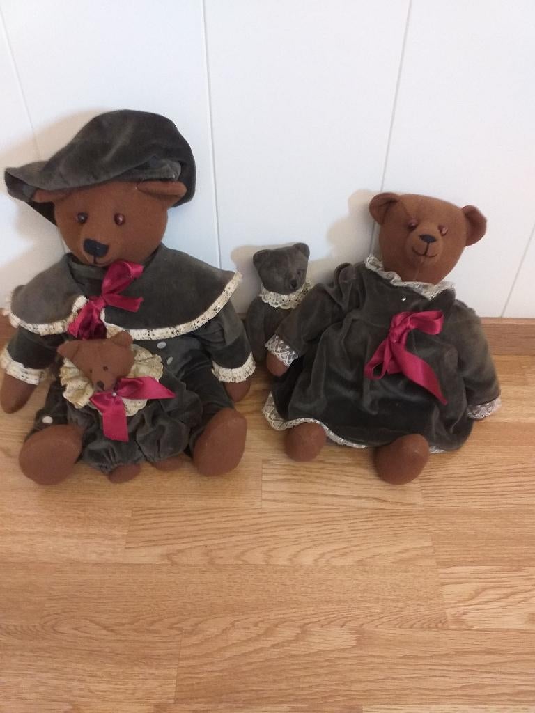 handgemaakte beren familie, Ophalen, Gebruikt, Stoffen beer, Overige merken