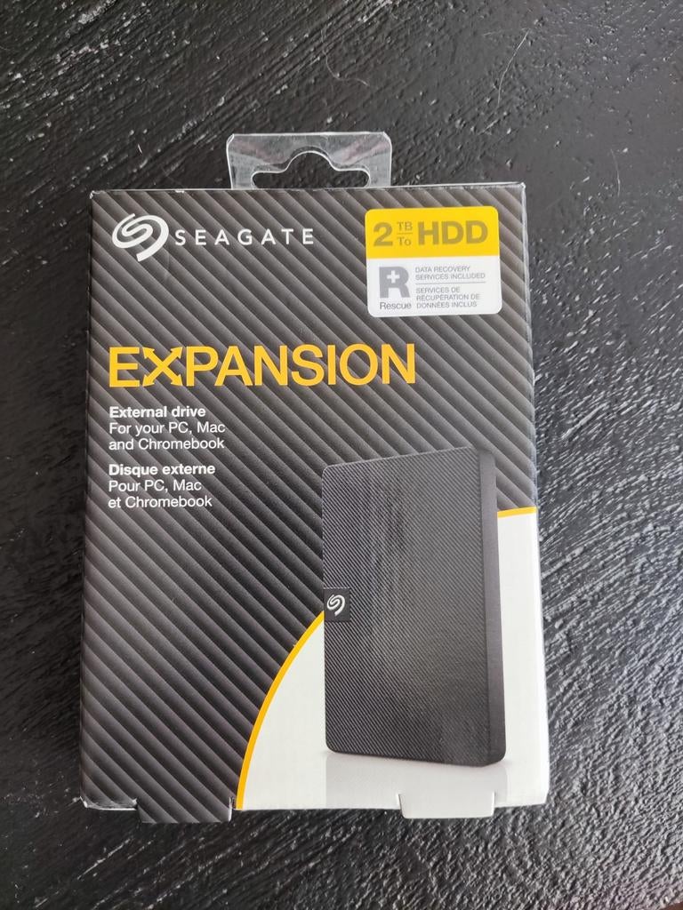 Seagate Expansion 2TB Externe Harde Schijf Nieuw HDD, Computers en Software, Harde schijven, Ophalen, Nieuw, Laptop, USB