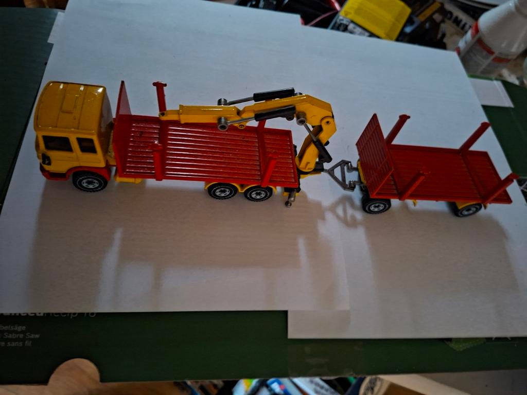 Siku No.2915 MAN vrachtwagen met kraan en aanhanger, Ophalen of Verzenden